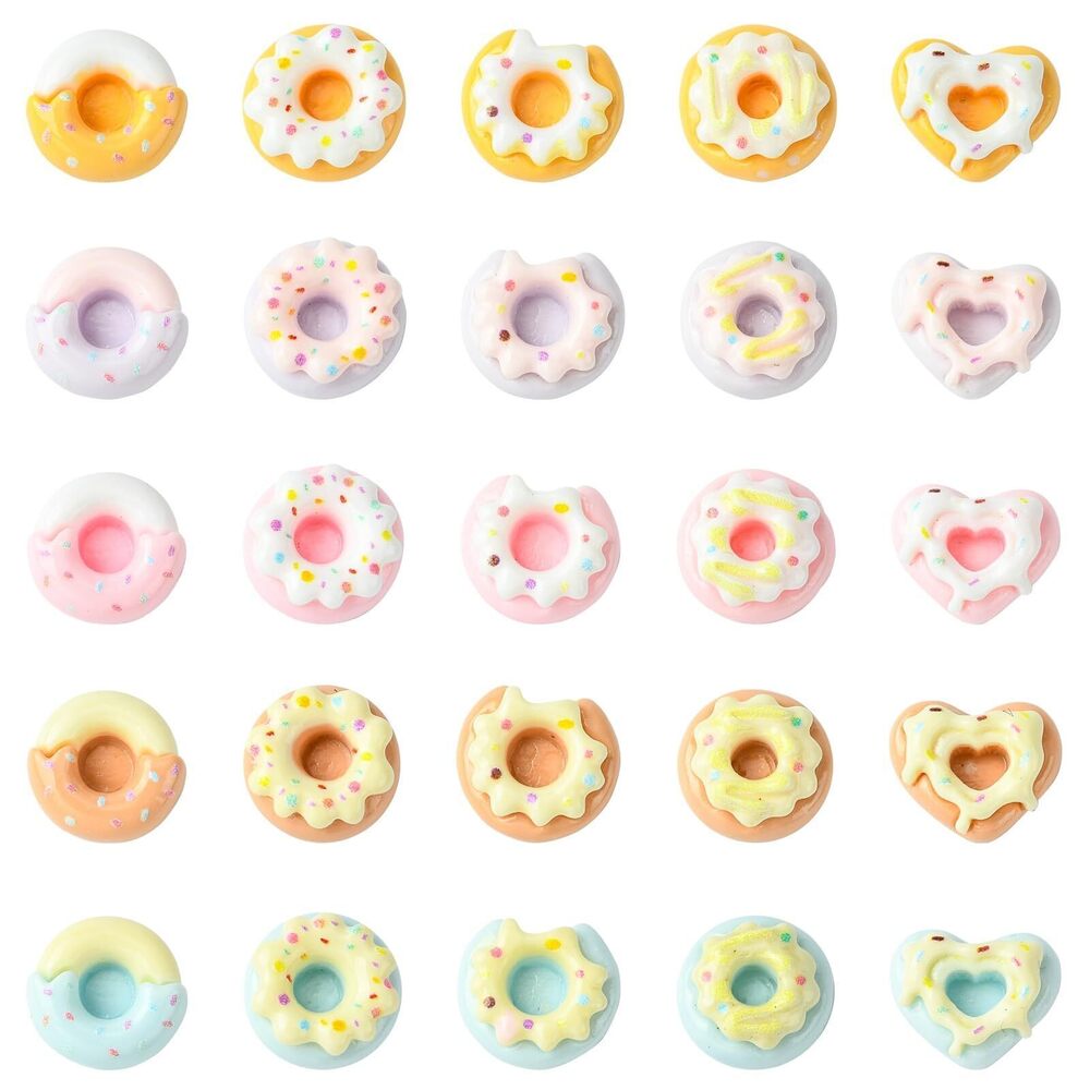 6600 120 pcs Random Resin Doughnut Cabochons Cute Sweet Dessert Imitation